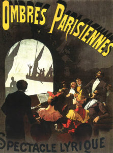 Aurélien Scholl, Ombres parisiennes, litografia a colori, manifesto, Paris, 1893